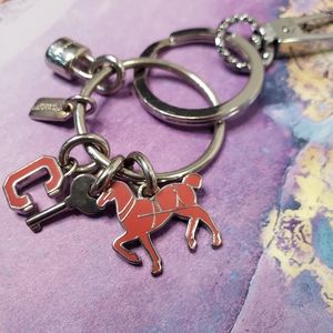 Coach Clasp Key Chain Ring Fob Holder Bag Charm